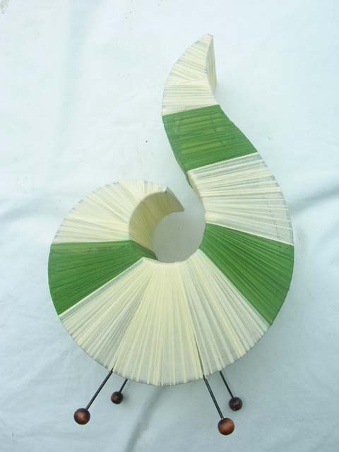 Balinese made spiral paper lamp - Indonesian art lighting wholesale