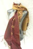 Fashion floral scarves great quality golden thread outline on each pattern