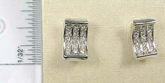 Wholesale post back cubic zirconia designer jewelry online shopping  earring in letter C shape with multi clear cz embedded 