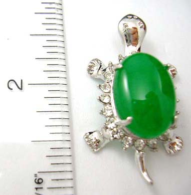 Buy jade charm gift jewelry online fashion turtle pendant with oval imitation jade inlaid          
