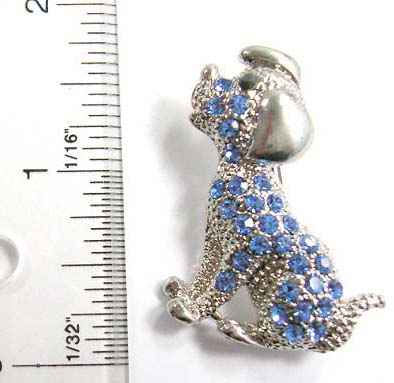 affordable animal cz pins jewelry for dog people online wholesale - animal pin in dog sitting design with cz stone embedded 