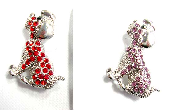 Fashion pin with dolphin jumping a hoop design with multi mini cz synthetic stone embedded