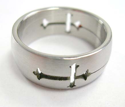 cross design surgical steel fashion ring at wholesale price - stainless steel ring with cut out cross design      