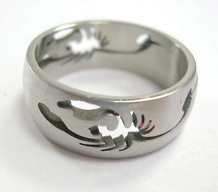 unique deisgn surgical steel jewelry fashion ring wholesale supply cut-out scorpion stainless steel ring        