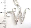 Alphabet letter fashion necklace holding a letter "W" pendant with multi mini clear cz stone embedded. Lobster clasp