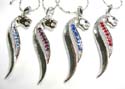 Fashion silver plated lobster clasp necklace holding leopard head and wavy body design pendant, multi mini cz stone embedded