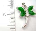 imitation jade pendant, faux jade costume jewelry pendant charm for necklace jewelry making - Dragonfly fashion charm pendant with imitation jade and clear cz stone embedded