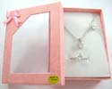 Heart shape clear cz stone embedded pendant necklace, stud earring and ring fashion jewelry box set