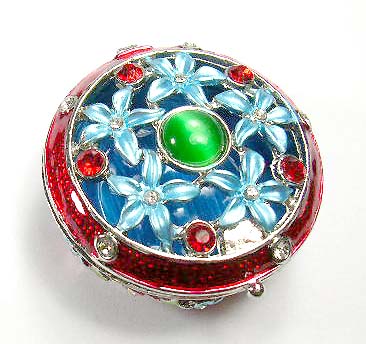 wholesale fantasy jewelry supply packaging supplier, enamel jewelry box in red with flower pattern design