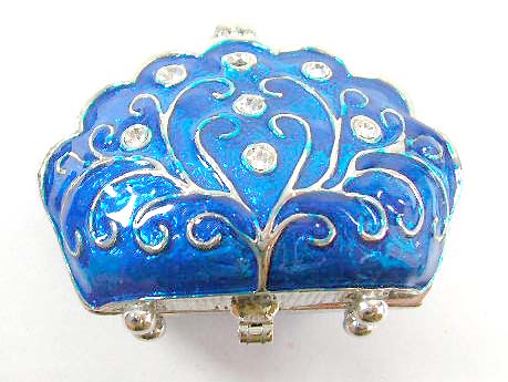 unique gift display packaging fashion jewelry wholesaler supply blue enamel jewelry box with magnetic lock design  