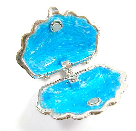 unique gift display packaging fashion jewelry wholesaler supply blue enamel jewelry box with magnetic lock design  
