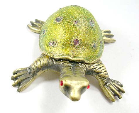 good fortune animal jewelry boxes packaging supplier wholesale green enamel jewelry box in turtle shape with magnetic lock     