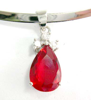 distributor cuff necklace cz jewelry wholesale supply silver plated cuff necklace features red cz pendant in pearl shape design