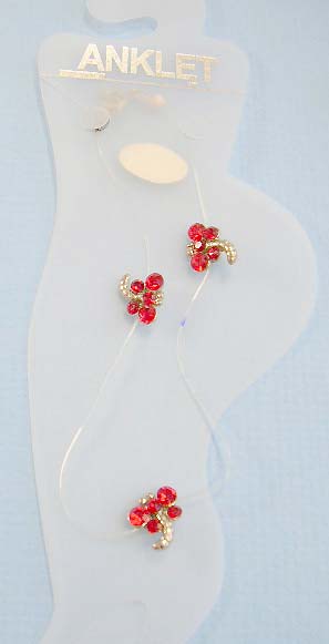 wholesale anklet dragonfly with cubic zirconia supplier online - anklet with clear band and mini cz inlaid in dragonfly design  