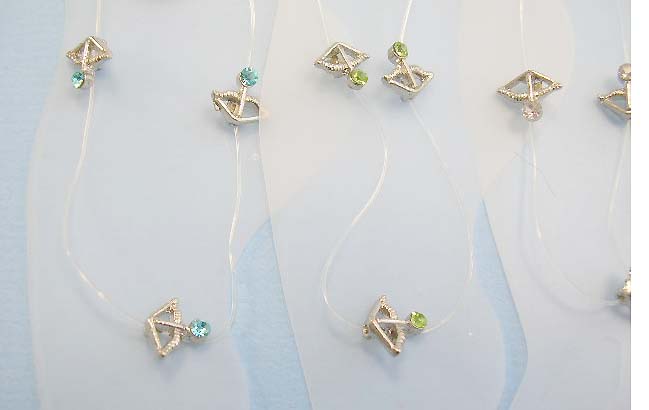 fashion design anklet illusion jewelry wholesale distribute anklet with mini cz and clear band in Jupiter arrow design  