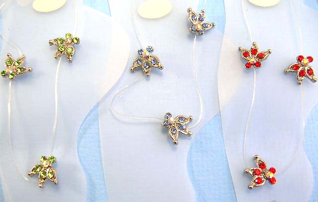 feet fashion accessories anklet jewelry gift wholesale supply anklet with assorted cz in flower pattern design