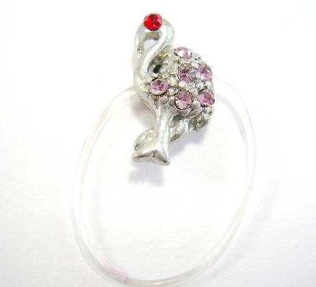Teen's summer toe ring jewelry gift online clear band toe ring features turkey shape with cz inlaid  