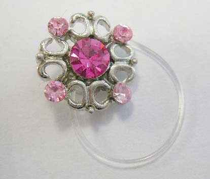 lady's adjustable toe ring sandal fashion jewelry supplier wholesale toe ring feature cz flower with clear band  