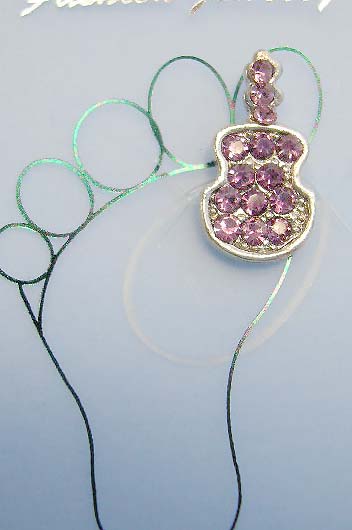Discount price fashion jewelry catalog clear band toe ring in guitar shape with multi cz inlaid  