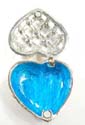 Enamel jewelry box motif silver heart shape and web pattern inlaid with yellow and silver color
