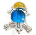 Enamel jewelry box motif turtle figure and turtle shell can be opened, enamel in gold color