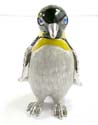 Enamel jewelry box motif black pingu figure and macasite inlaid on wings with enamel in triple color