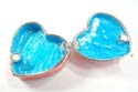 Enamel heart shape jewelry box motif floral garden on lid, enamel in red color