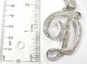 Fashion double connected chain necklace with letter D pendant and multi face design clear cz inlaid