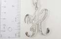Double connected chain fashion necklace with letter H pendant and multi face design clear cz inlaid