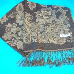 Poncho Shawl Scarfs Stole. Flower accent shawl woven print.