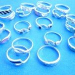 wholesale organic rings. Beach party jewelry, fashion assorted seashell sterling silver ring, randomly picked by our warehouse staffs.