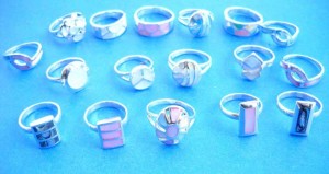 wholesale organic rings. Summer jewelry, fashion assorted seashell sterling silver ring, randomly picked by our warehouse staffs.