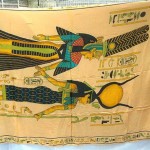 sarong manufacturer. Egyptian mythology sarong, Goddess Hathor and Queen Nefertari papyrus.