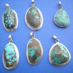 wholesale jewelry. Variety shape sterling silver with turquoise inlay, randomly picked by our warehouse staffs.