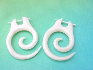 bone spirals piercings jewelry stick earring hanger