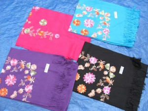 pashmina shawl with beautiful floral embroidery