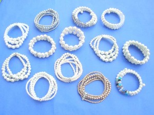 assorted design faux pearl bracelets