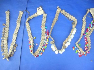 handmade macrame hemp belts with shells or color beads