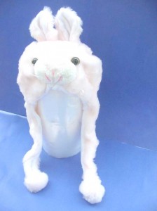 novelty animal hats, light pink rabbit hat