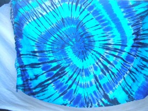 blue and turquoise swirl tie dye sarong