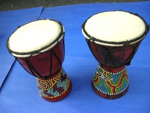 painted small djembe drum