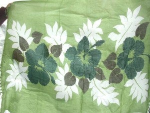 green sarong dress Hibiscus floral