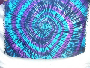 blue purple swirl tie dye sarong