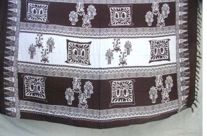 Asmat tribal art.sarong black and white
