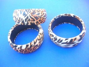 animal skin design wide bangle bracelets