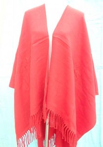 solid color wrapped around pashmina poncho 100% acrylic, but feels like pashmina wool 60 inches long (not include tassels), 48 inches wide mixed colors randomly picked by our warehouse staffs