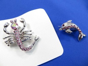 assorted cz crystal pins brooches