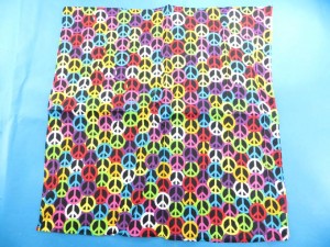 peace sign cotton bandana 22 inches by 22 inches