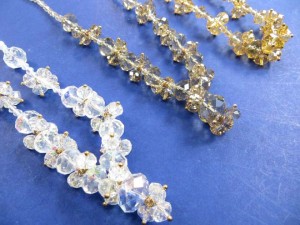 rhinestone beaded necklaces in assorted 3 colors