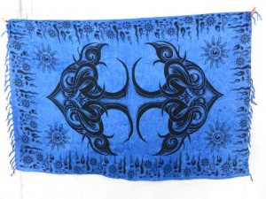 Lungi Mundu Sarong Blue Tattoo Artwork